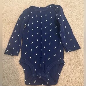 Carter's Navy Bodysuit with White Patterns
